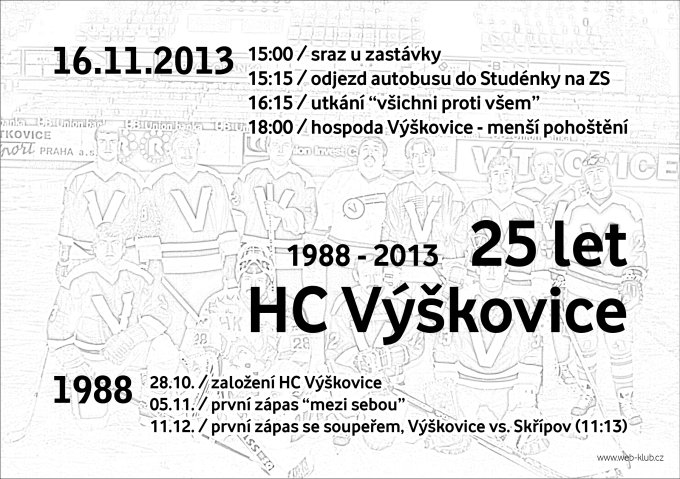 Pozvánka na 25. výročí založení HC Výškovice